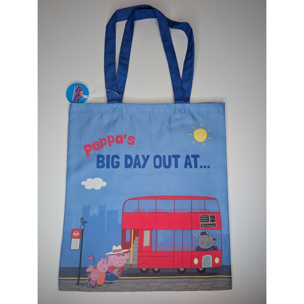 New Peppa Pig Licensed Reusable Tote Shopping Bag 17x15 Official Merchandise UK